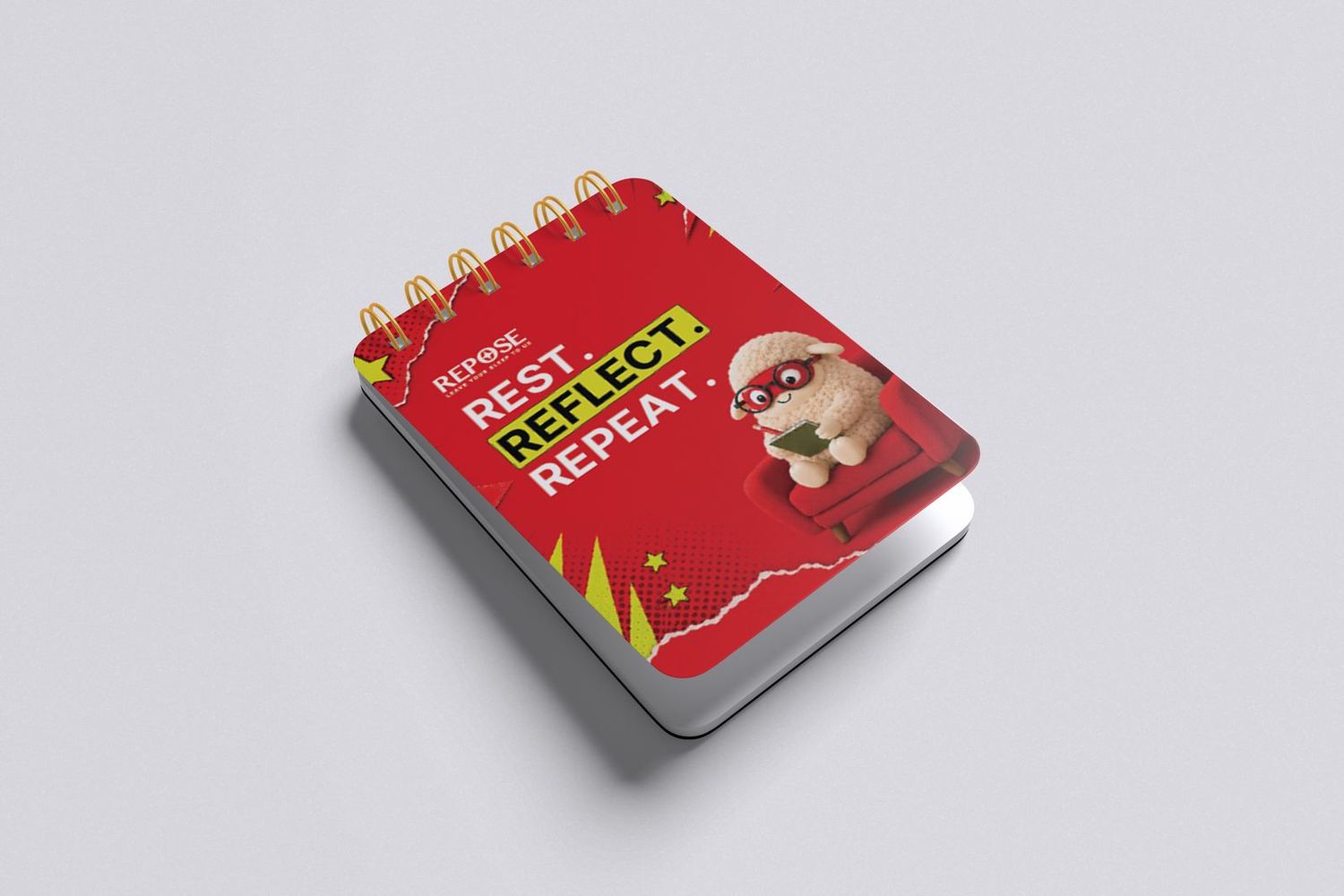 Repose notebook mock-up